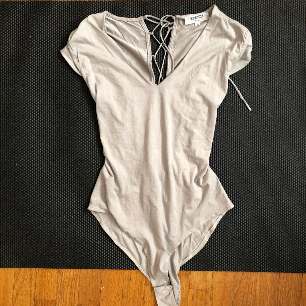2/$15 Nasty Gal tie up backless bodysuit